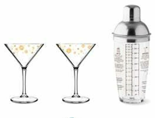 Set 2 Bicchieri Martini con Shaker