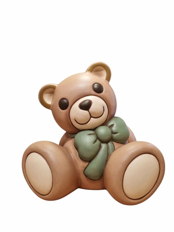 Teddy con fiocco in ceramica grande